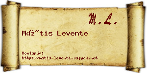Mátis Levente névjegykártya